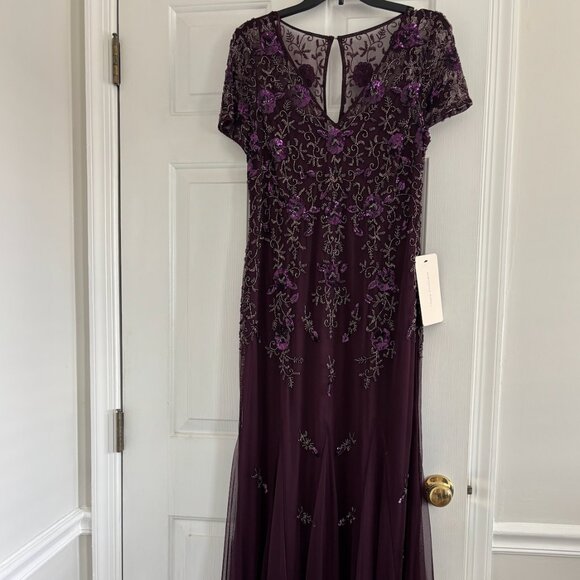 Adrianna Papell Hand Beaded Gown Size 10 New with Tags - Picture 5 of 12
